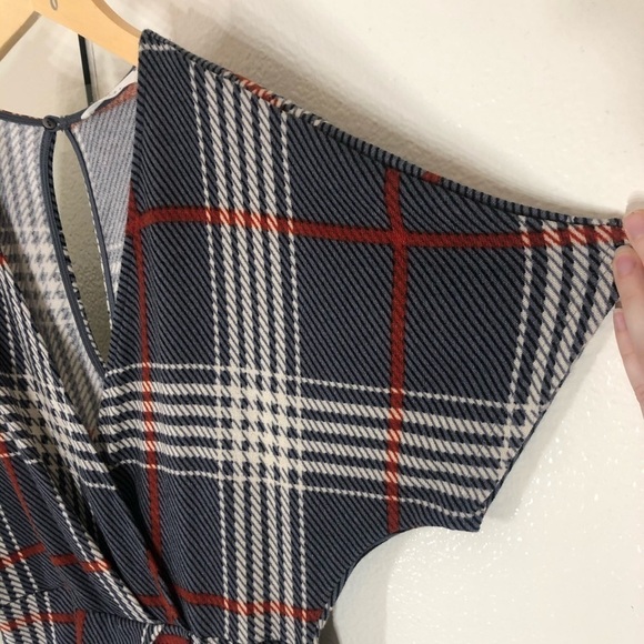 Lush Plaid Short Sleeve Jumpsuit - Picture 4 of 6
